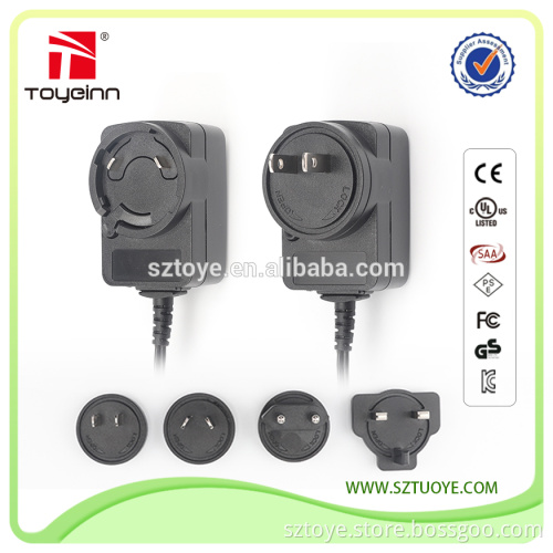 Interchangeable plug 5V 12V 500mA 1000mA power adapter switching supply